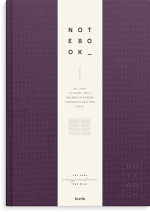 Notebook Textile plum lined A4 Notebook Textile plum lined A4