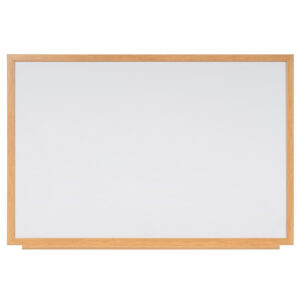 Whiteboard with Oak MDF Frame, White, 120 x 90 cm