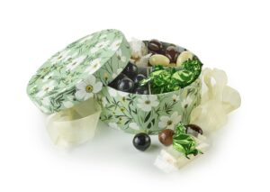 Grøn m. Blomster - Familieæske 400 g.