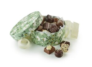 Grøn m. Blomster - Luksuschokolade 500 g.