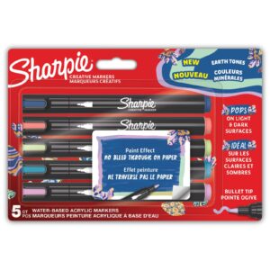 Sharpie Creative Acrylic Marker Earth Tones Bullet tip 5-Blister Sharpie Creative Acrylic Marker Earth Tones Bullet tip 5-Blister