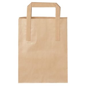 BÆREPOSE 180X105X230MM 6 LTR. PAPIR M/HANK BRUN 500 STK/PK