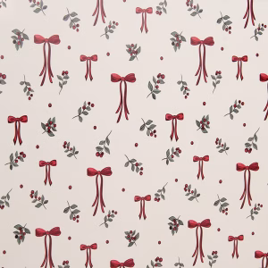 GAVEPAPIR JUL 57 CM WINTER BOWS HVID KRAFTPAPIR 100 MTR.